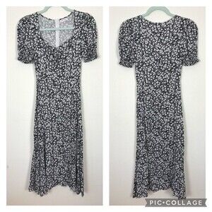Slide Show Floral Long Dress- Black & White- Size 6- Great Condition!